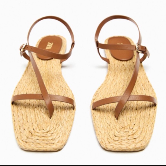 🤎 FLAT SANDALS WITH LEATHER STRAPS - Picture 6 of 8